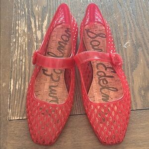 Sam Edelman Red Jelly Flats